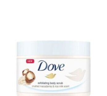 Dove Exfoliating Body Scrub – Crushed Macadamia & Rice Milk Scent – 225ml