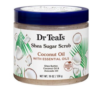 Dr Teal’s Shea Sugar Scrub Coconut Oil – 19oz/538g